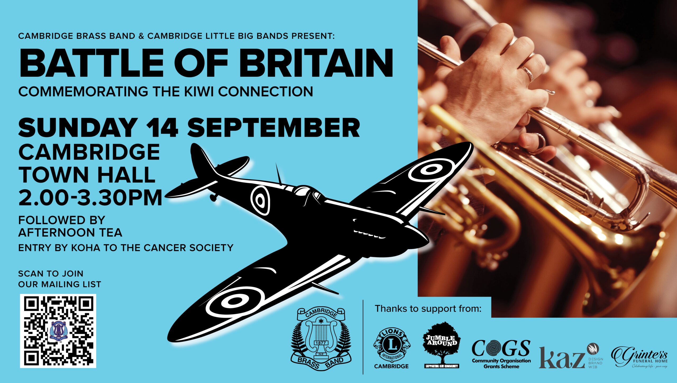 Battle of Britain Concert Battle of Britain Concert 14 September 2025, 2 - 3.30 pm Cambridge Town Hall